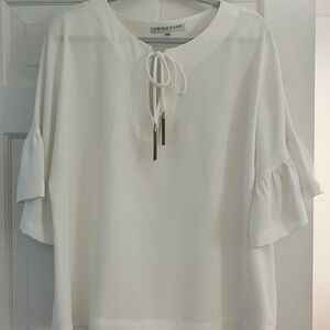 Trina Turk Cream Tie-Front Blouse